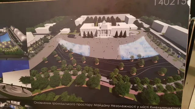 «Сухі» фонтани, еко-паркінг та пішохідна зелена алея: у Хмельницькому планують оновити Майдан Незалежності — фото 1